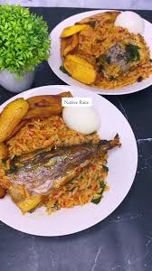 Native Rice, plantain and Titus Fish
